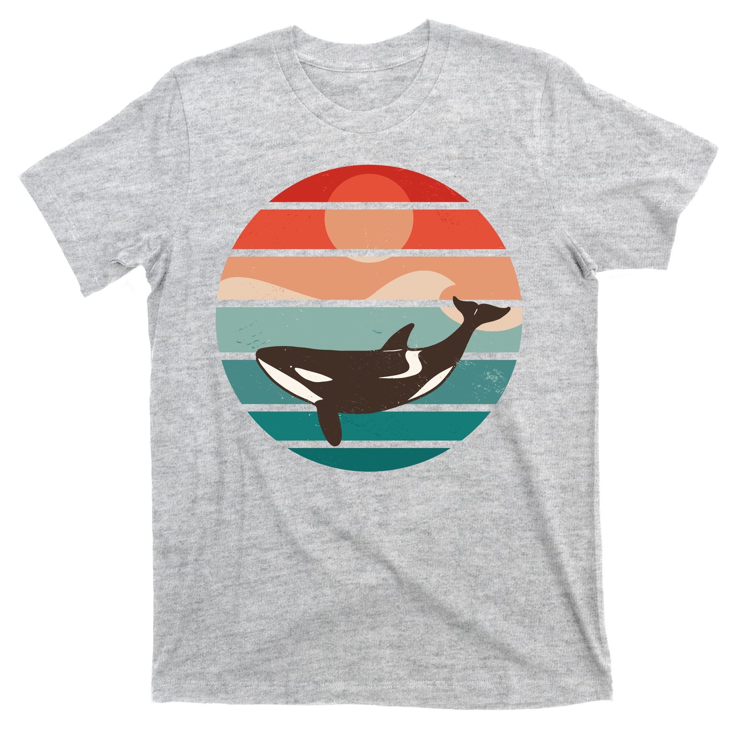 Killer Whale Retro Sunset T-Shirt