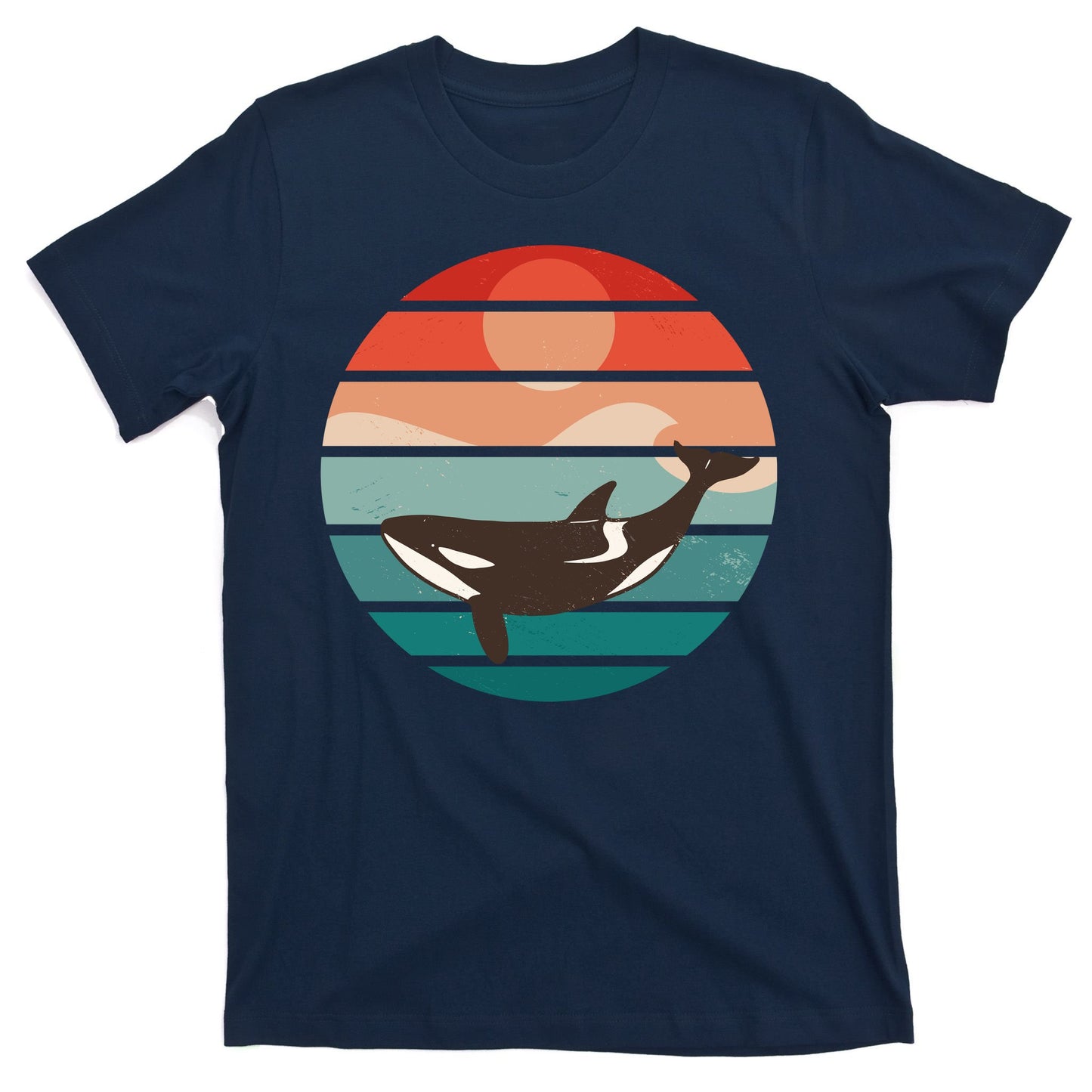 Killer Whale Retro Sunset T-Shirt