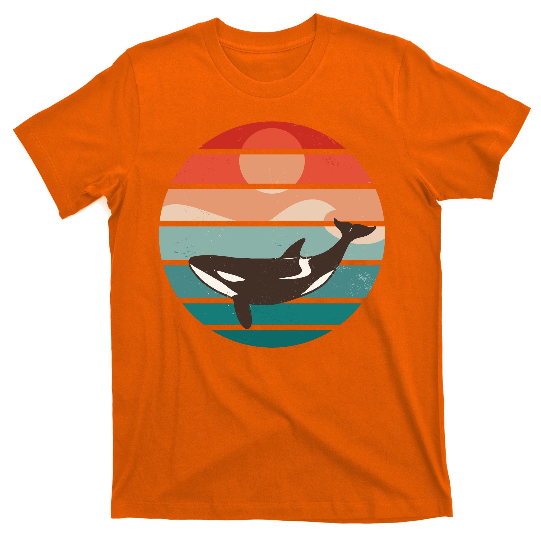 Killer Whale Retro Sunset T-Shirt