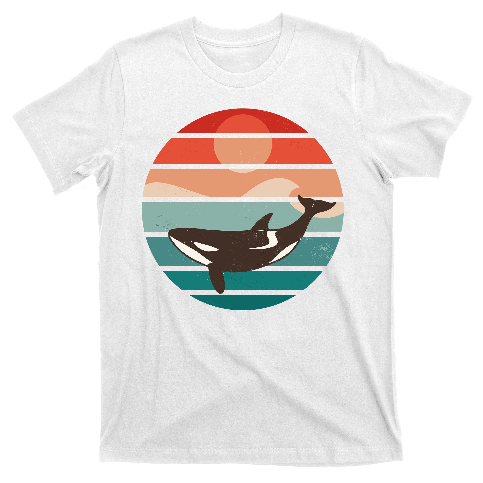 Killer Whale Retro Sunset T-Shirt