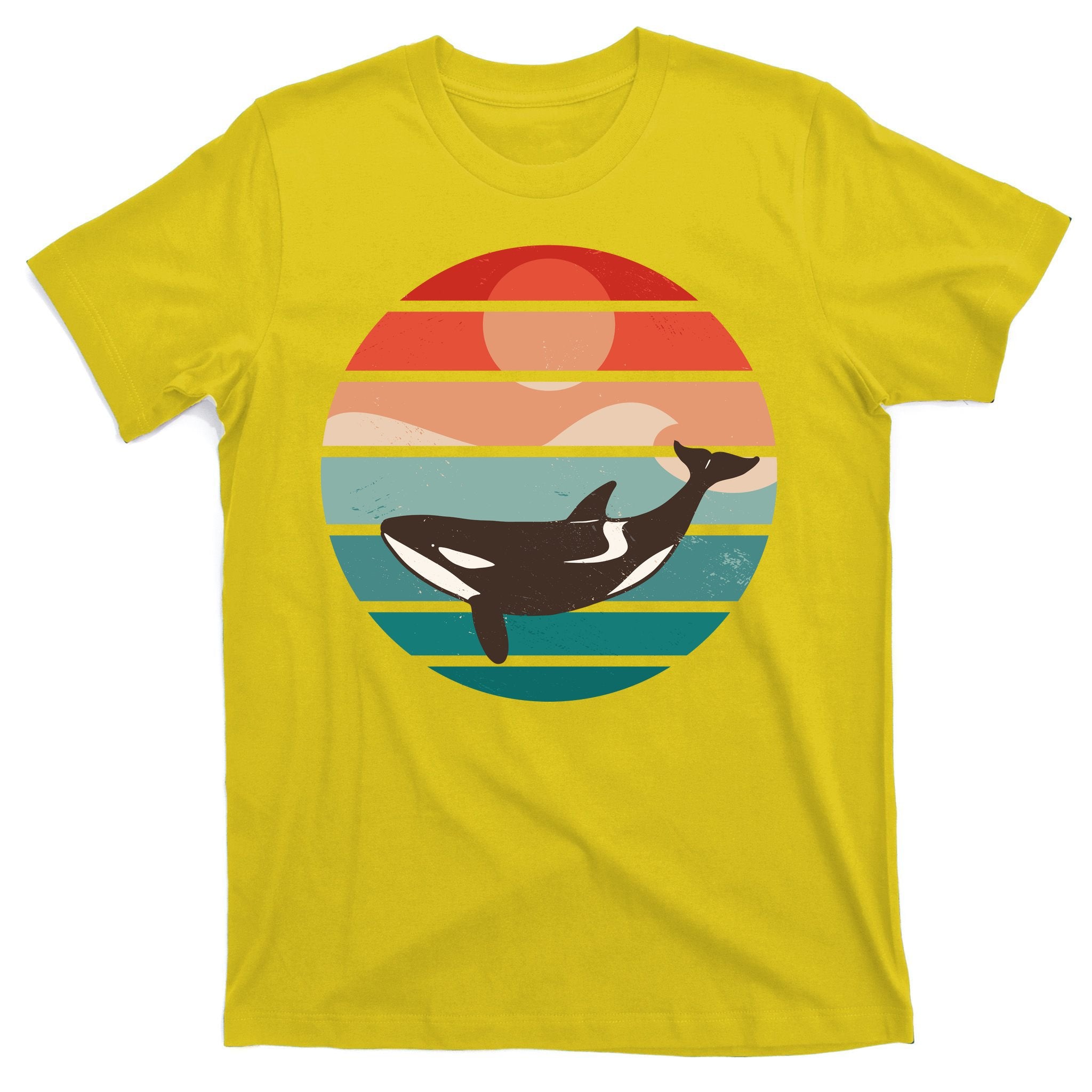 Killer Whale Retro Sunset T-Shirt