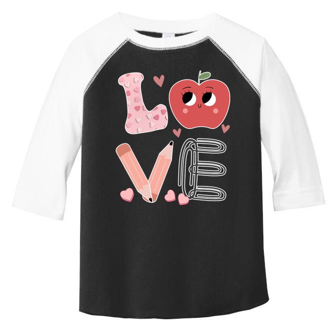 Love Apple Cute Teacher Gift Toddler Fine Jersey T-Shirt