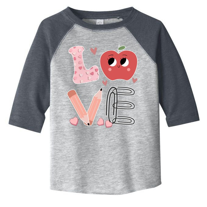 Love Apple Cute Teacher Gift Toddler Fine Jersey T-Shirt