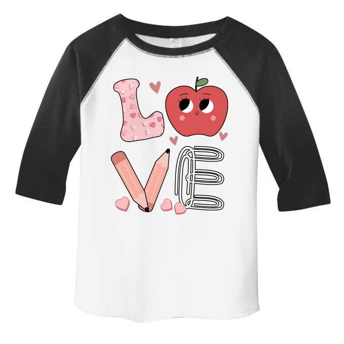 Love Apple Cute Teacher Gift Toddler Fine Jersey T-Shirt