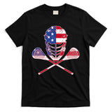 Lacrosse Sport Fan USA American Flag T-Shirt