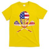 Lacrosse Sport Fan USA American Flag T-Shirt