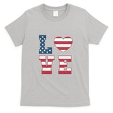Love American Flag 4th Of July Patriotic American Women T-Shirt