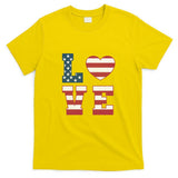 Love American Flag 4th Of July Patriotic American Women T-Shirt