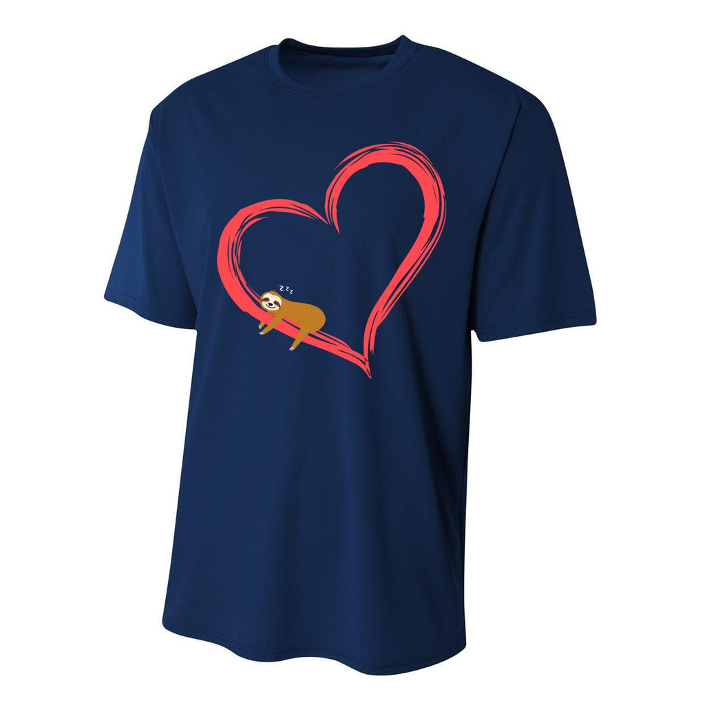 Lazy Sloth Sleeping On Heart Performance Sprint T-Shirt
