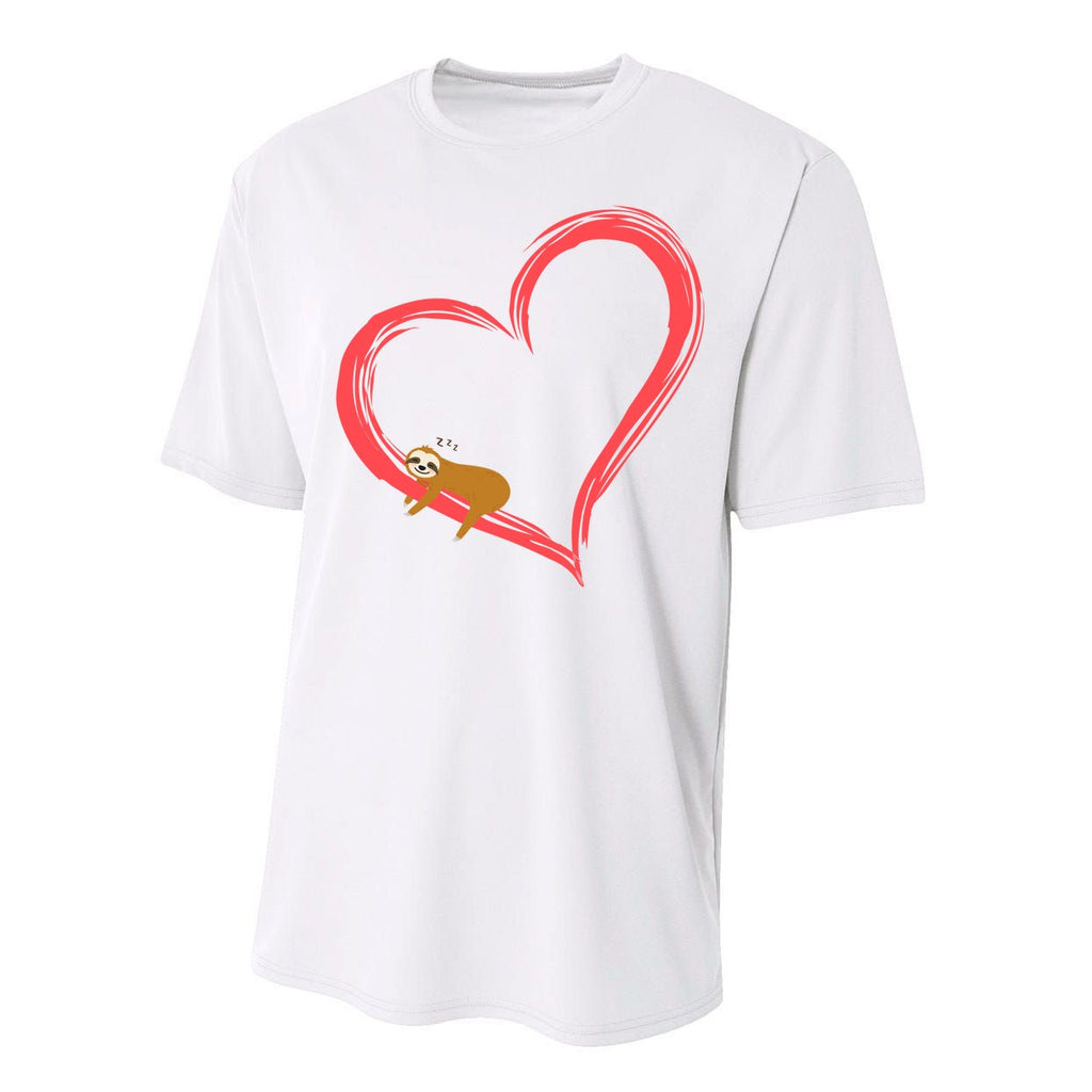Lazy Sloth Sleeping On Heart Performance Sprint T-Shirt