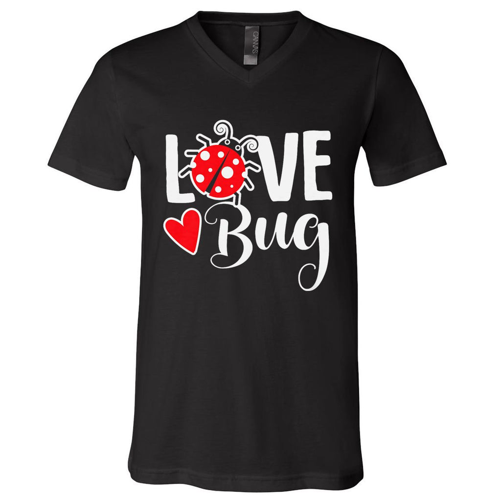 Love Bug Cute ValentineS Day Party Ladybug V-Neck T-Shirt