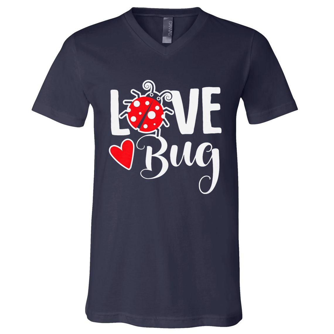 Love Bug Cute ValentineS Day Party Ladybug V-Neck T-Shirt