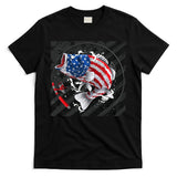 Largemouth Bass USA Flag Imprint T-Shirt