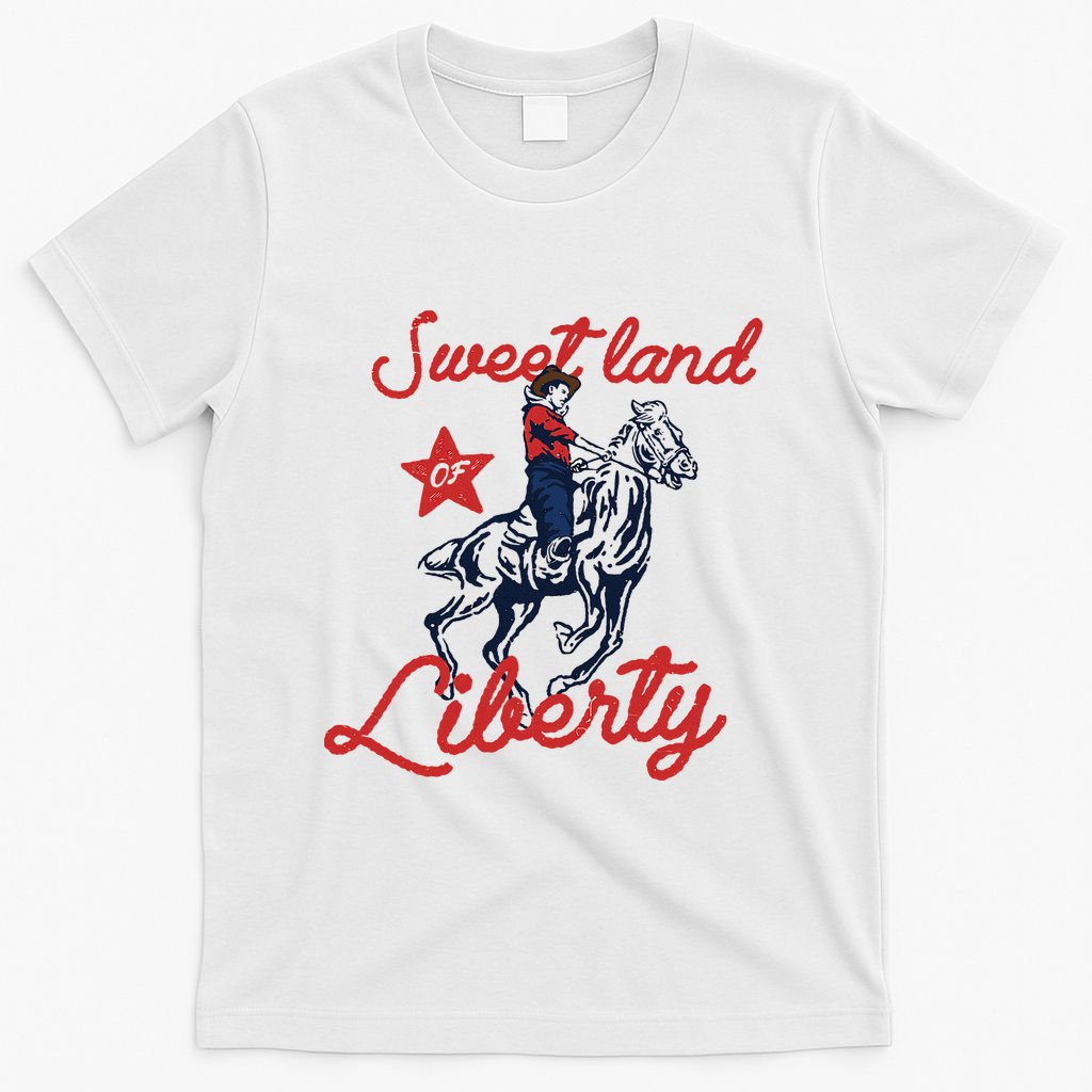 Liberty City Cowboy 4th Of July Sweet Land Liberty Cowboy T-Shirt