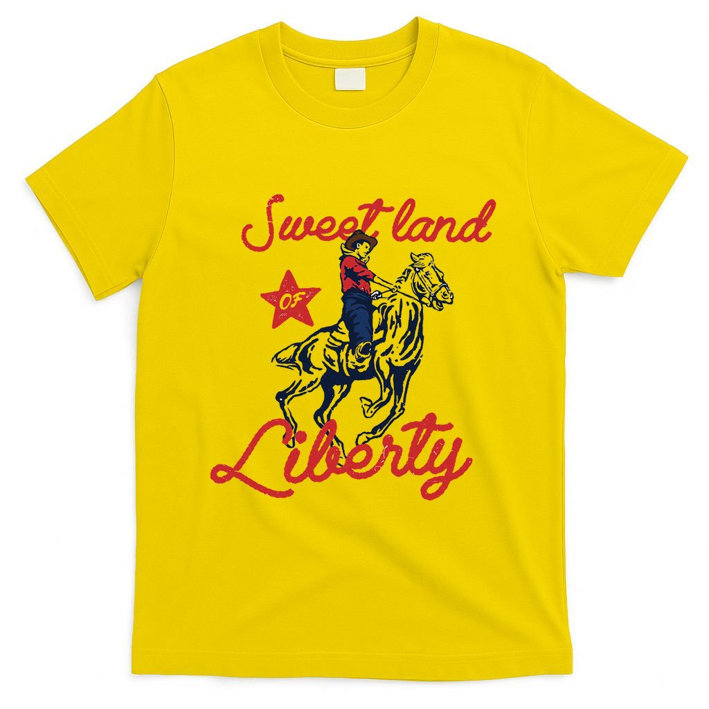 Liberty City Cowboy 4th Of July Sweet Land Liberty Cowboy T-Shirt