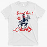 Liberty City Cowboy 4th Of July Sweet Land Liberty Cowboy T-Shirt