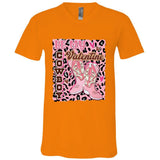 Leopard Cowboy Valentine Western Valentin's Day Cowgirl V-Neck T-Shirt