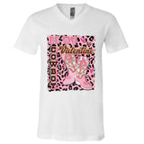 Leopard Cowboy Valentine Western Valentin's Day Cowgirl V-Neck T-Shirt