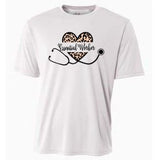 Love Essential Worker Life Leopard Heart Stethoscope Nurse Cool Gift Cooling Performance Crew T-Shirt