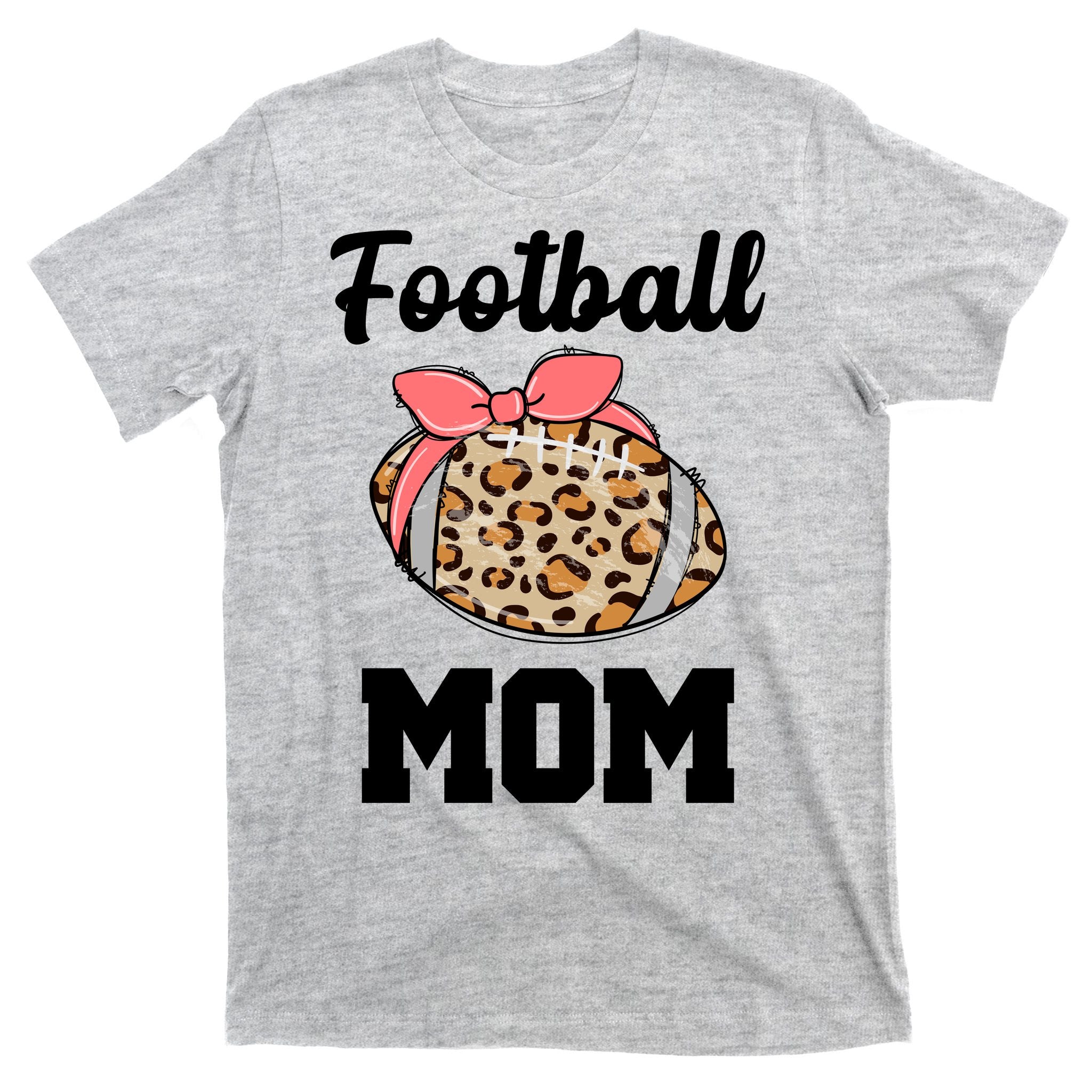 Leopard Football Mom Cute Gift T-Shirt