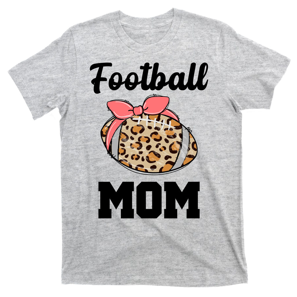 Leopard Football Mom Cute Gift T-Shirt