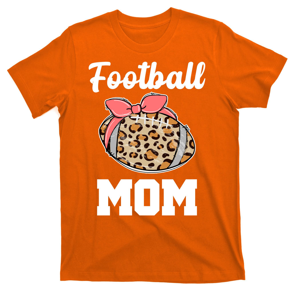 Leopard Football Mom Cute Gift T-Shirt