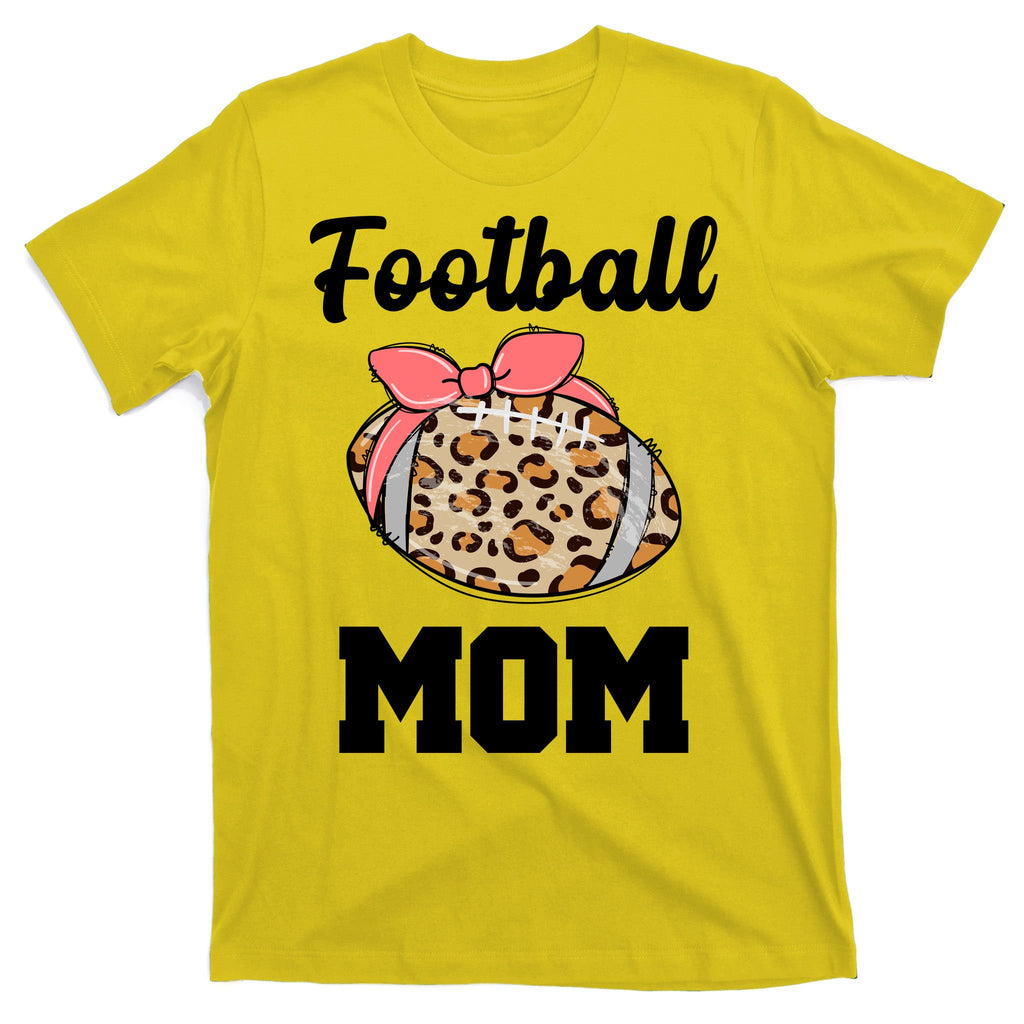 Leopard Football Mom Cute Gift T-Shirt