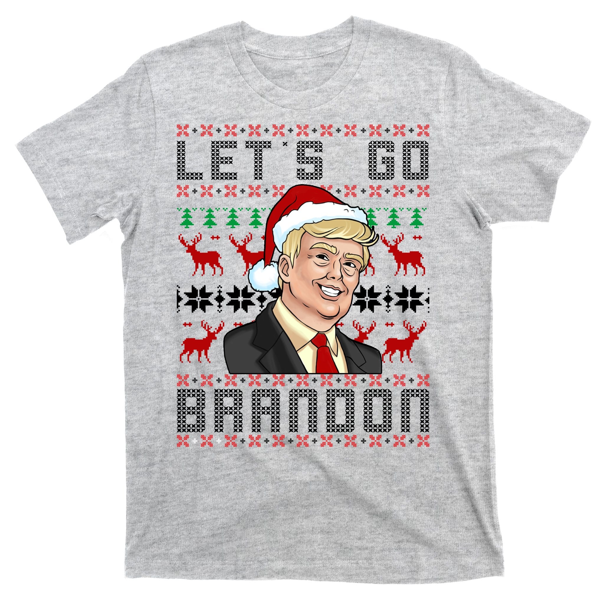 Let's Go Brandon Pro Trump Impeach 46 FJB Biden Ugly Christmas T-Shirt