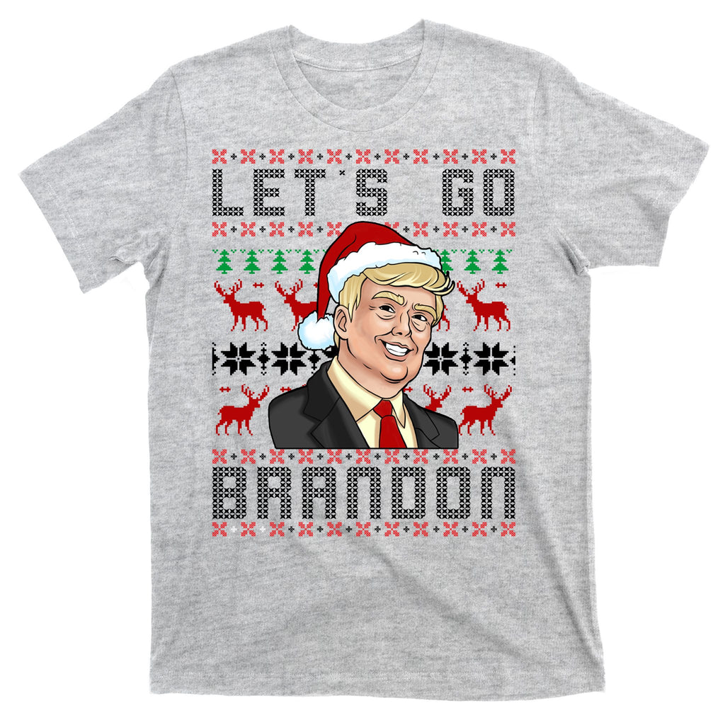Let's Go Brandon Pro Trump Impeach 46 FJB Biden Ugly Christmas T-Shirt