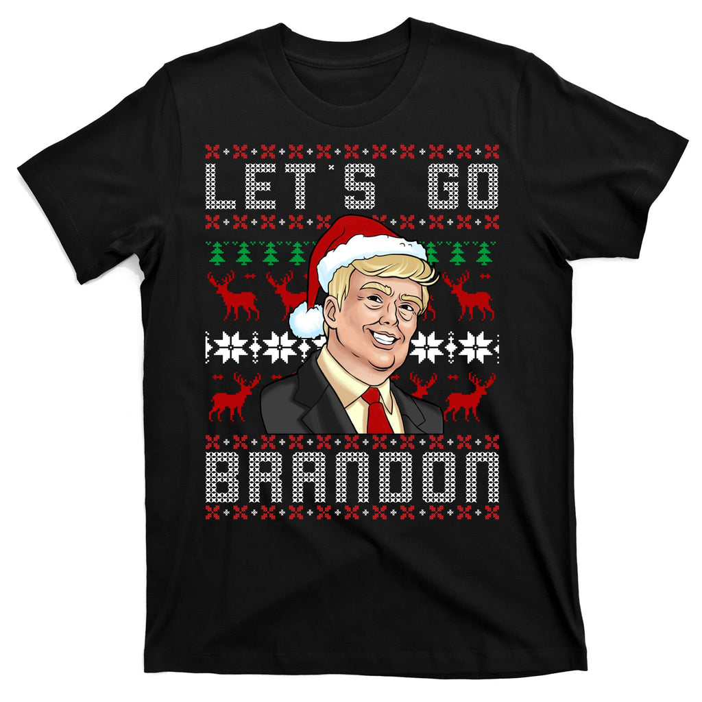 Let's Go Brandon Pro Trump Impeach 46 FJB Biden Ugly Christmas T-Shirt