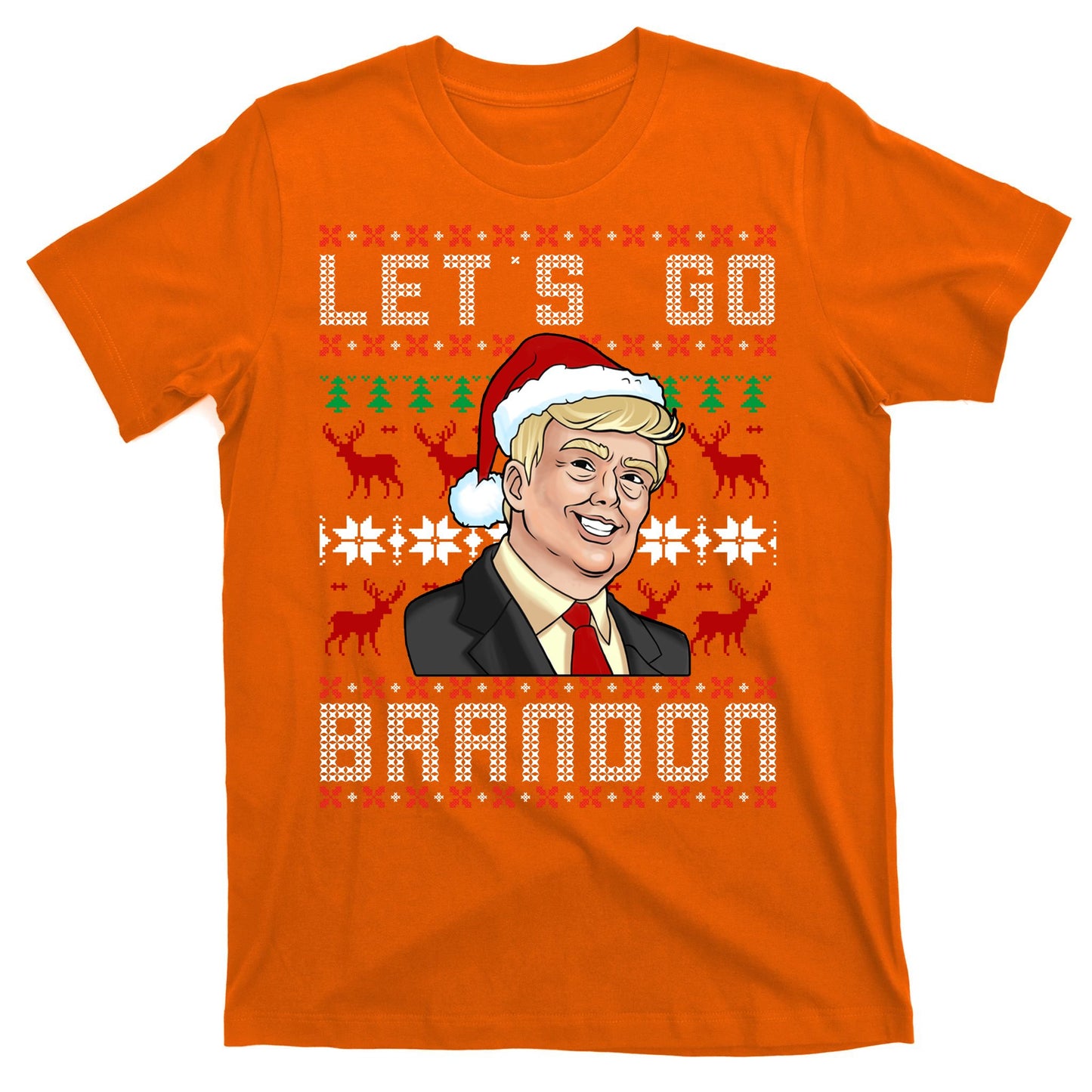 Let's Go Brandon Pro Trump Impeach 46 FJB Biden Ugly Christmas T-Shirt