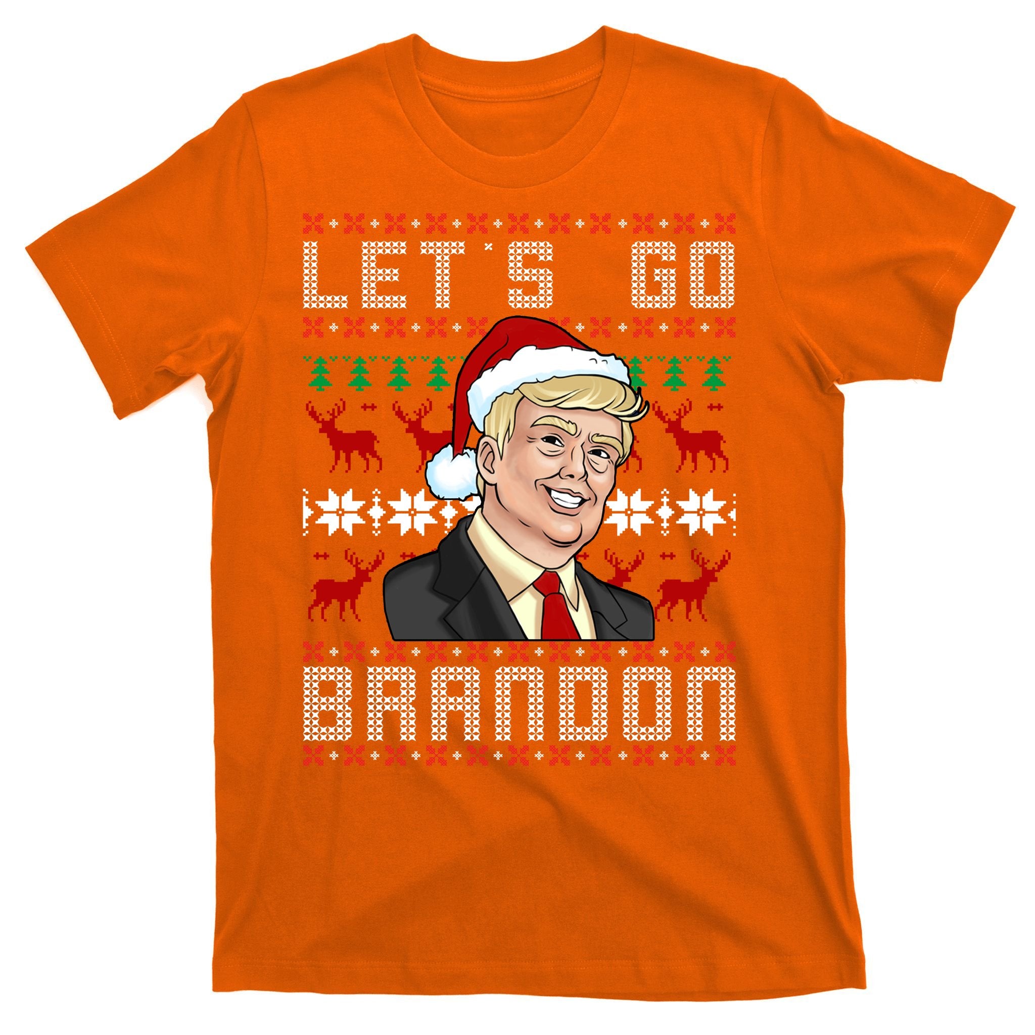 Let's Go Brandon Pro Trump Impeach 46 FJB Biden Ugly Christmas T-Shirt