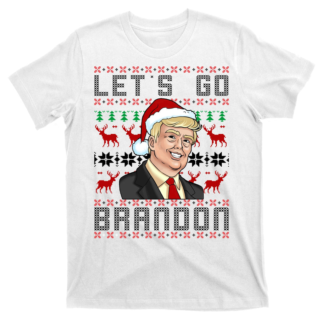 Let's Go Brandon Pro Trump Impeach 46 FJB Biden Ugly Christmas T-Shirt