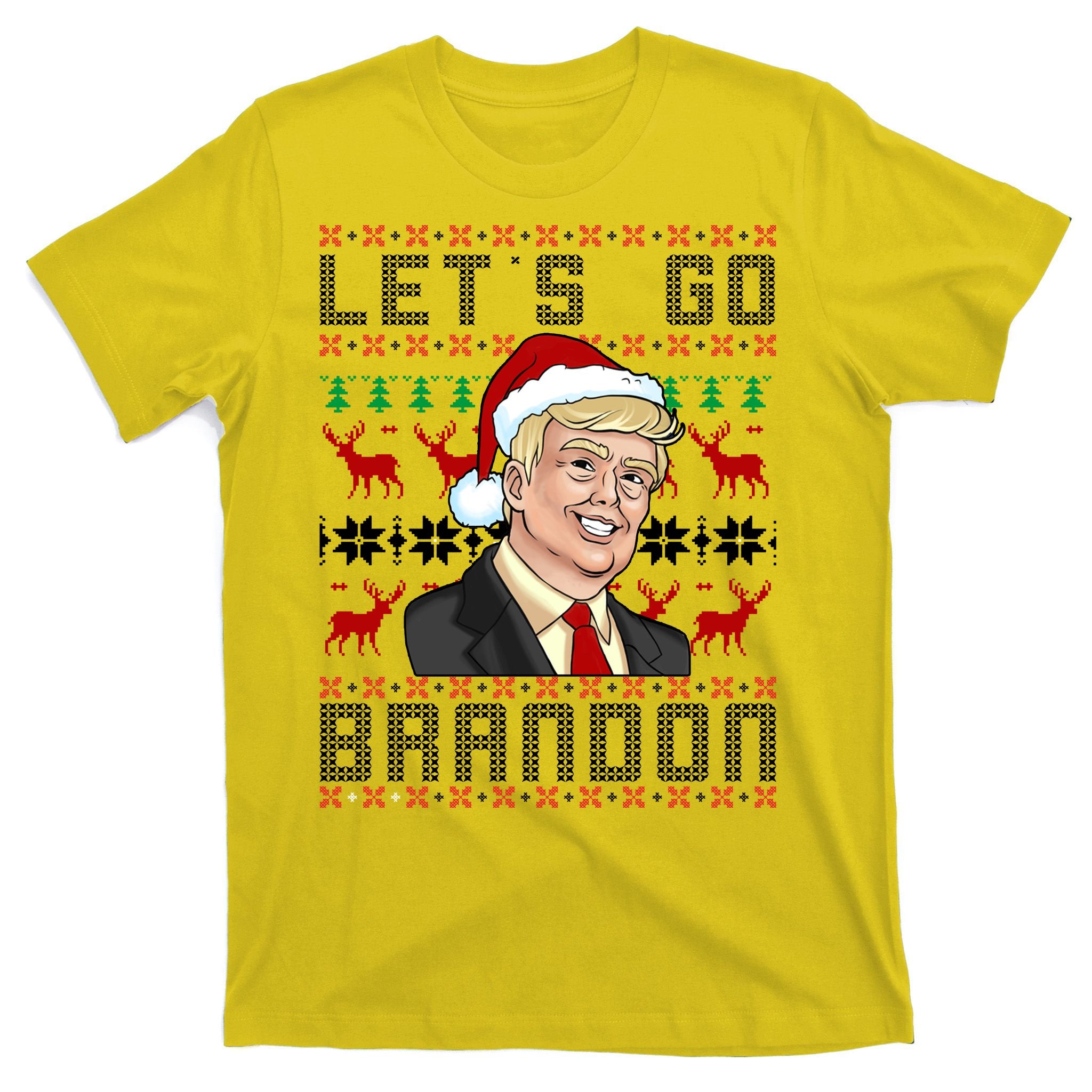 Let's Go Brandon Pro Trump Impeach 46 FJB Biden Ugly Christmas T-Shirt