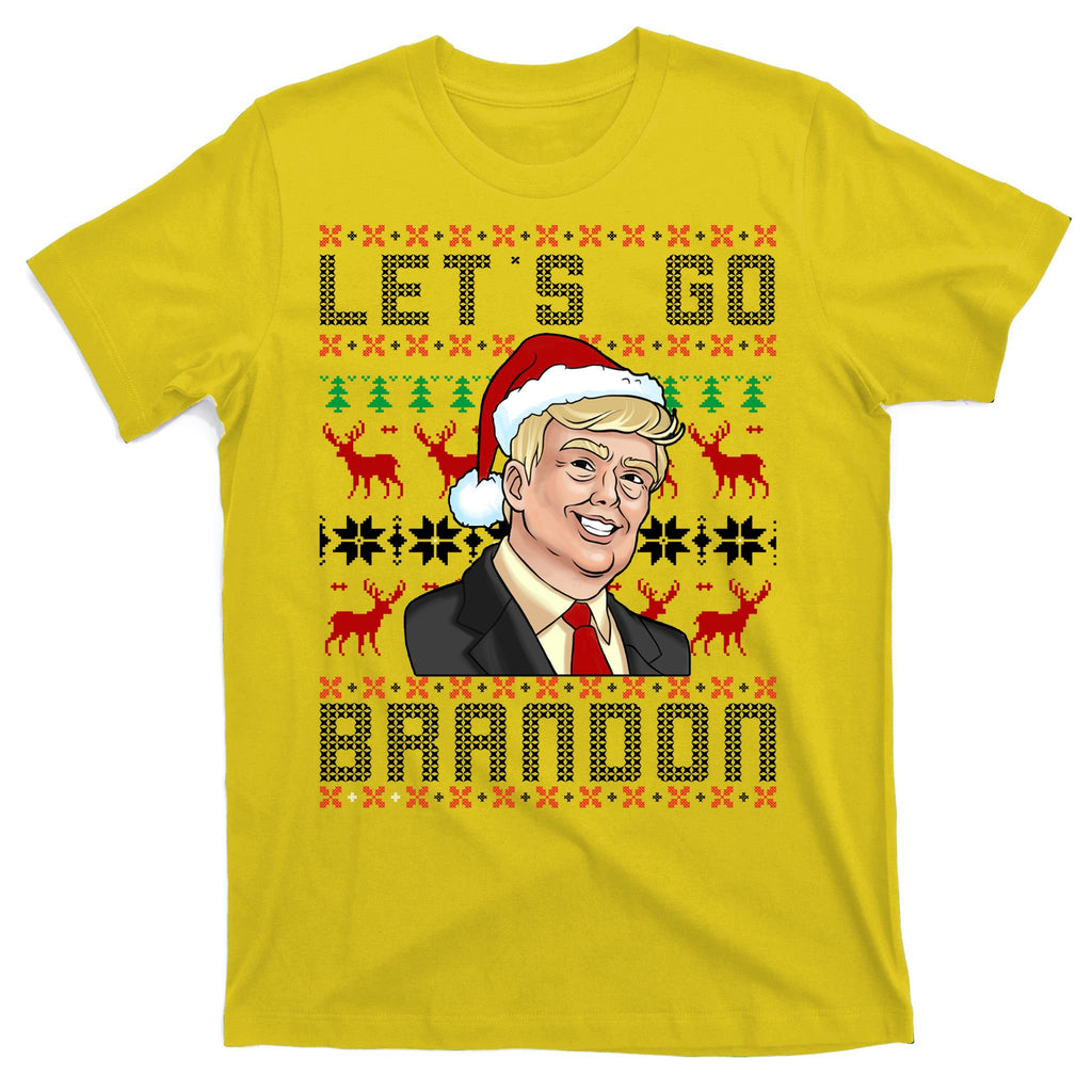 Let's Go Brandon Pro Trump Impeach 46 FJB Biden Ugly Christmas T-Shirt