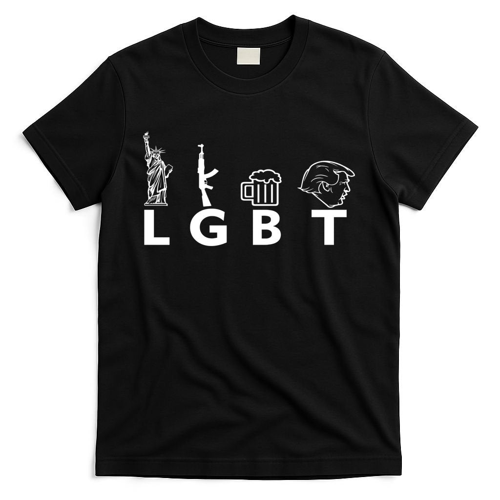 LGBT Lady Liberty Guns Beer Trump Donald Trump T-Shirt