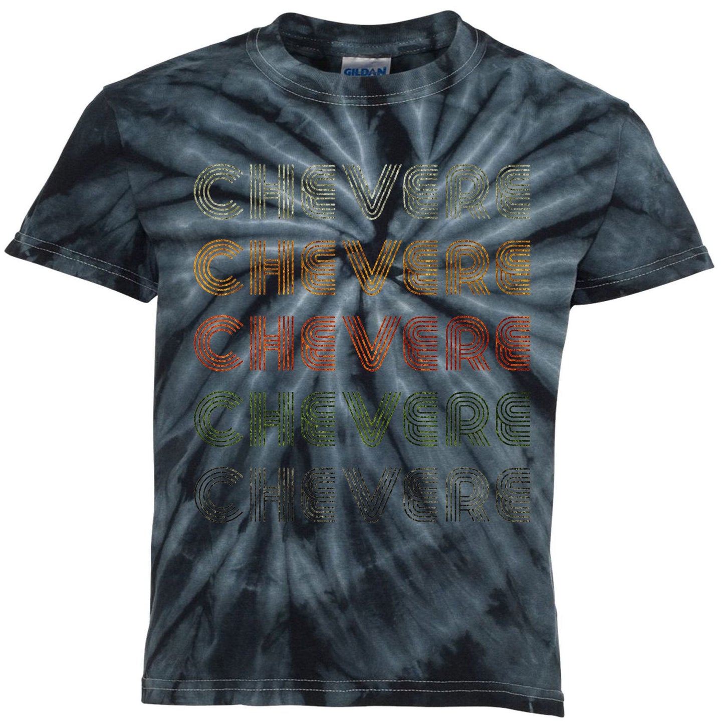 Love Heart Cheveregrunge Vintage Style Black Chevere Kids Tie-Dye T-Shirt