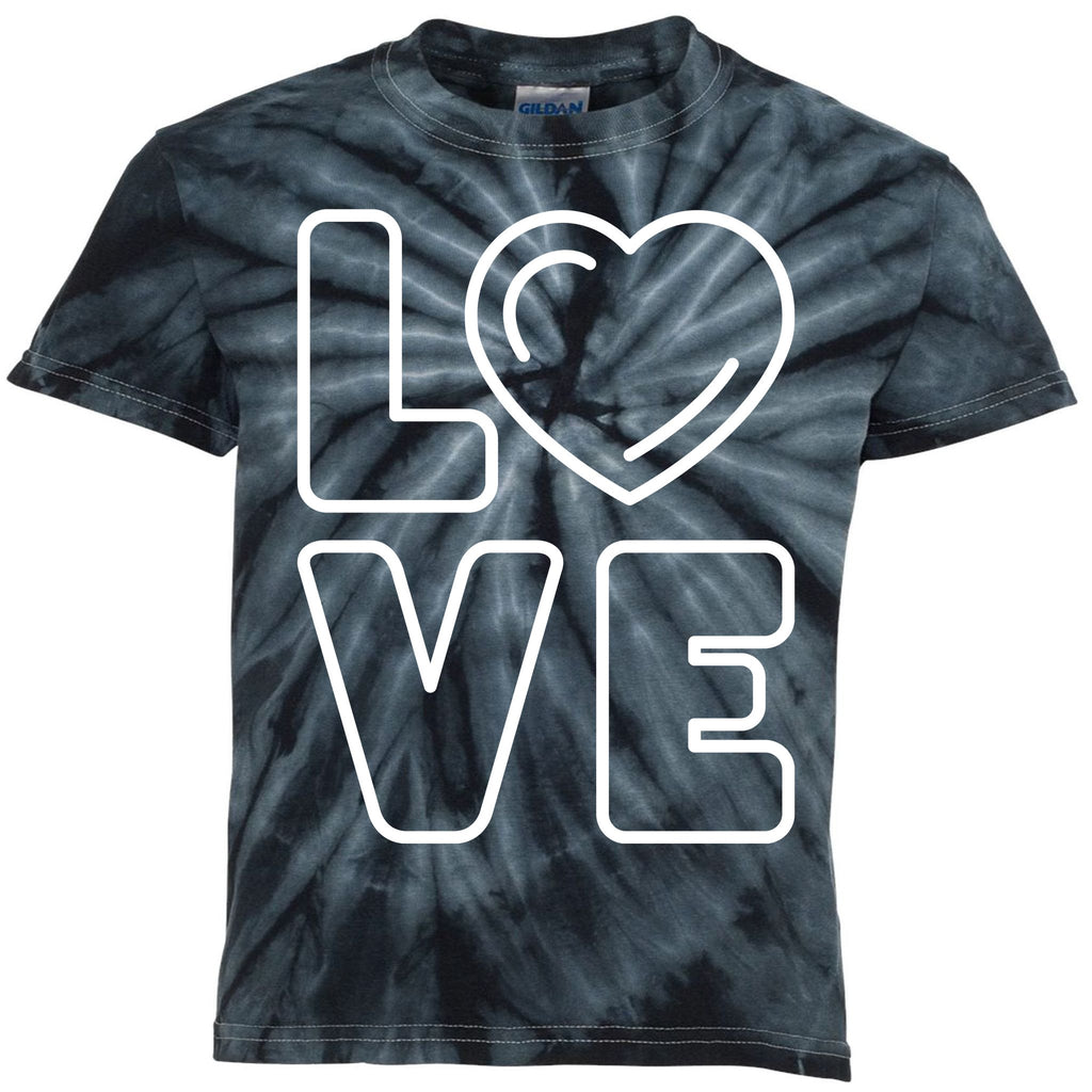 Love Heart Cute Romantic Gift Kids Tie-Dye T-Shirt