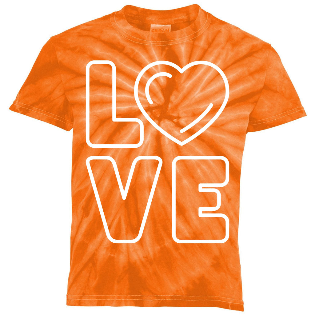 Love Heart Cute Romantic Gift Kids Tie-Dye T-Shirt