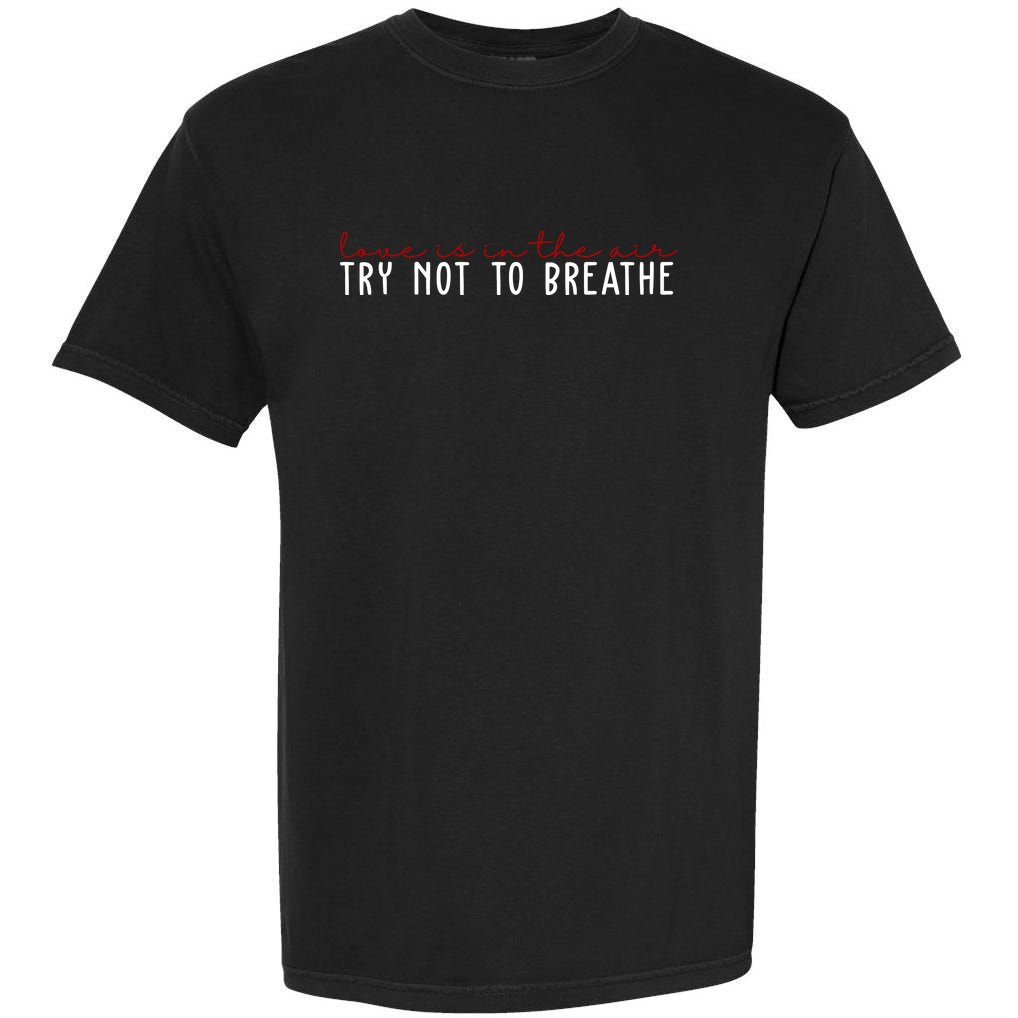 Love Is In The Air Try Not To Breathe Funny Valentine Garment-Dyed Heavyweight T-Shirt