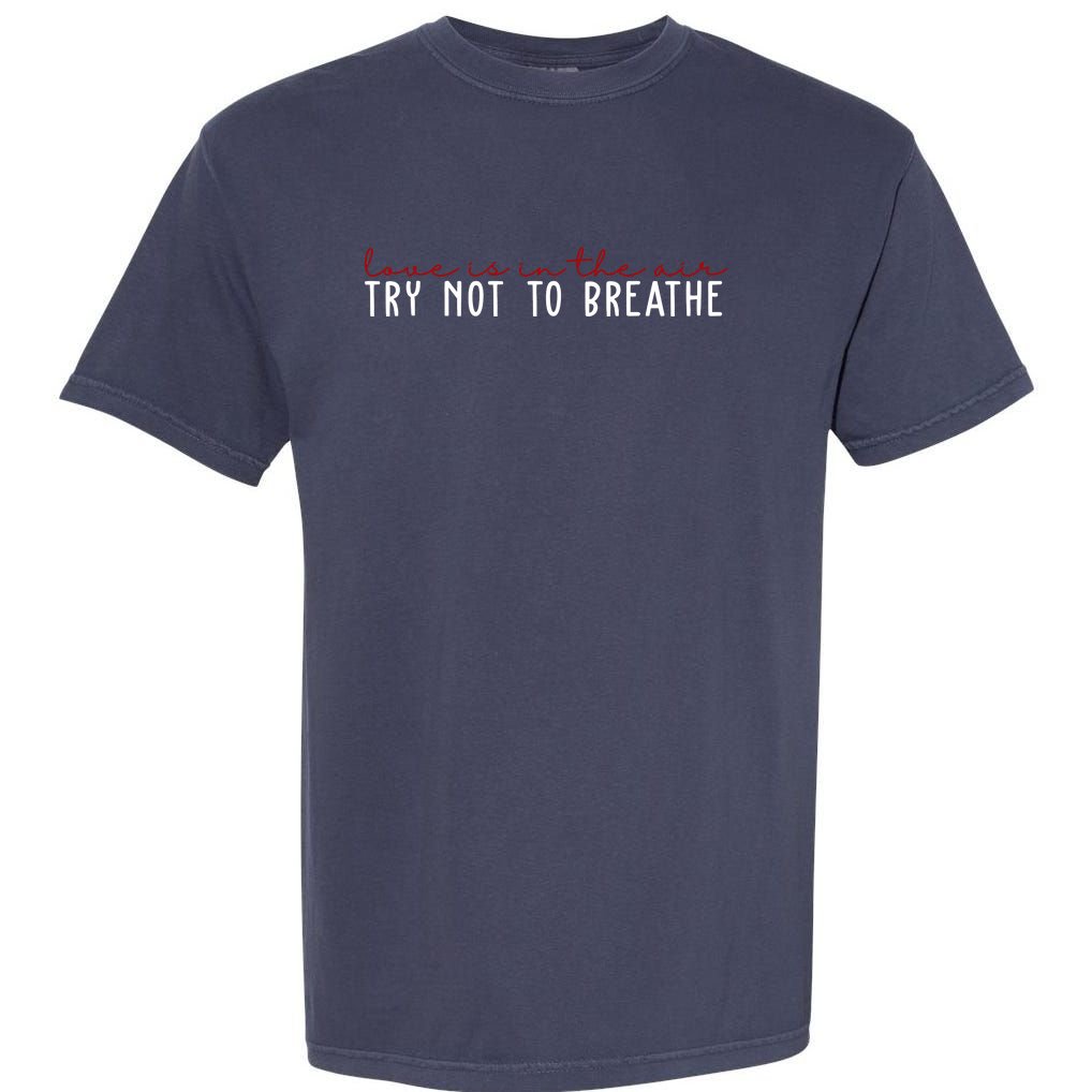 Love Is In The Air Try Not To Breathe Funny Valentine Garment-Dyed Heavyweight T-Shirt