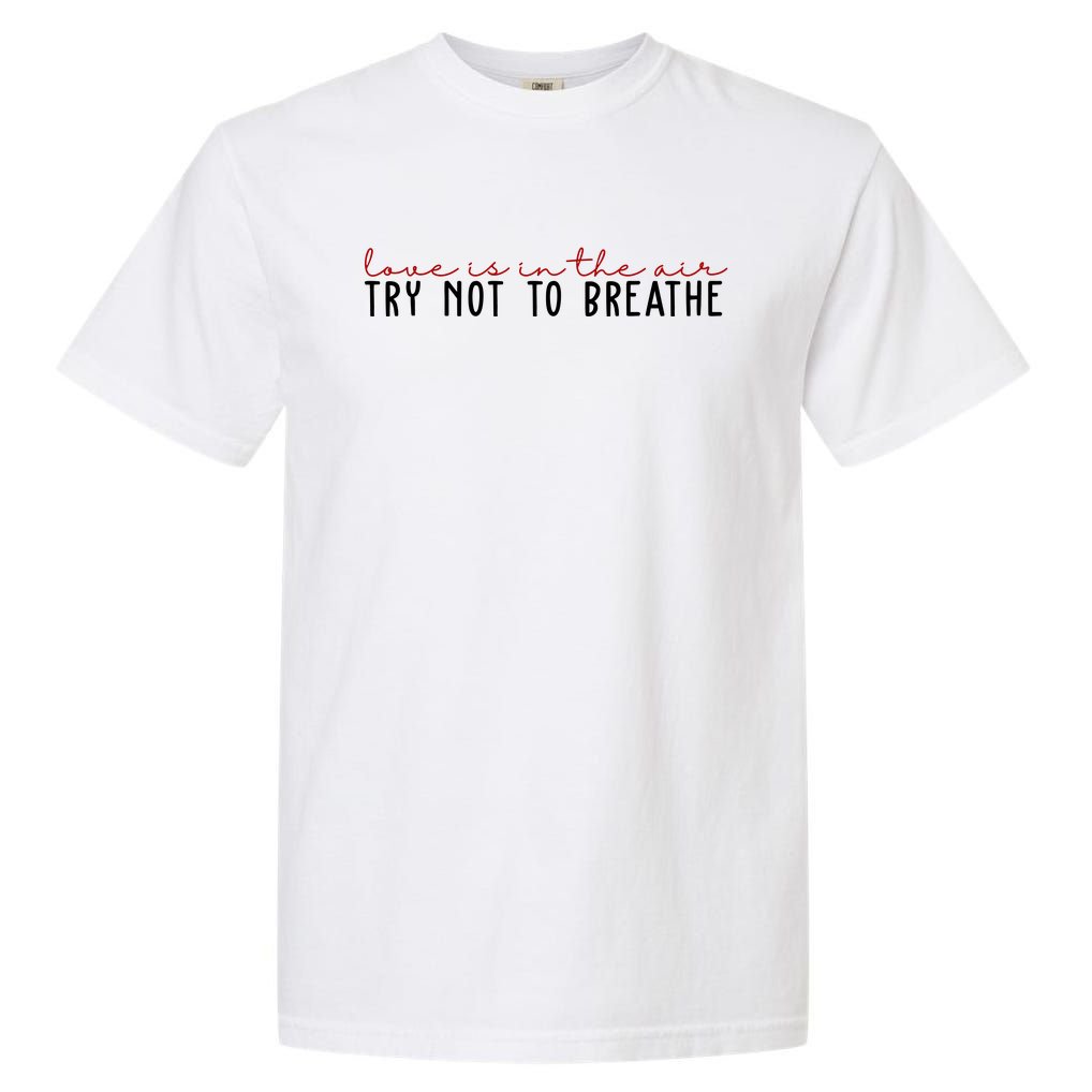 Love Is In The Air Try Not To Breathe Funny Valentine Garment-Dyed Heavyweight T-Shirt