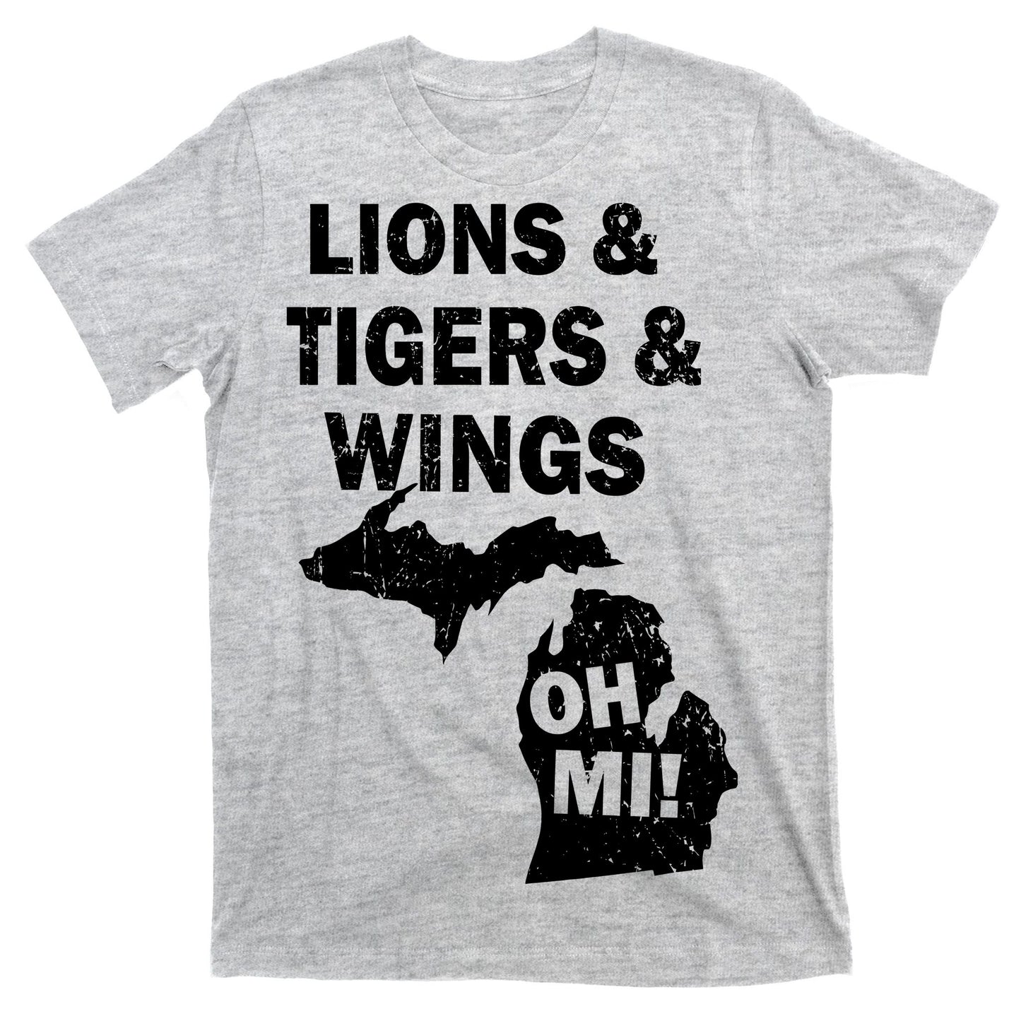 Lions Tigers Wings Oh MI Vintage T-Shirt