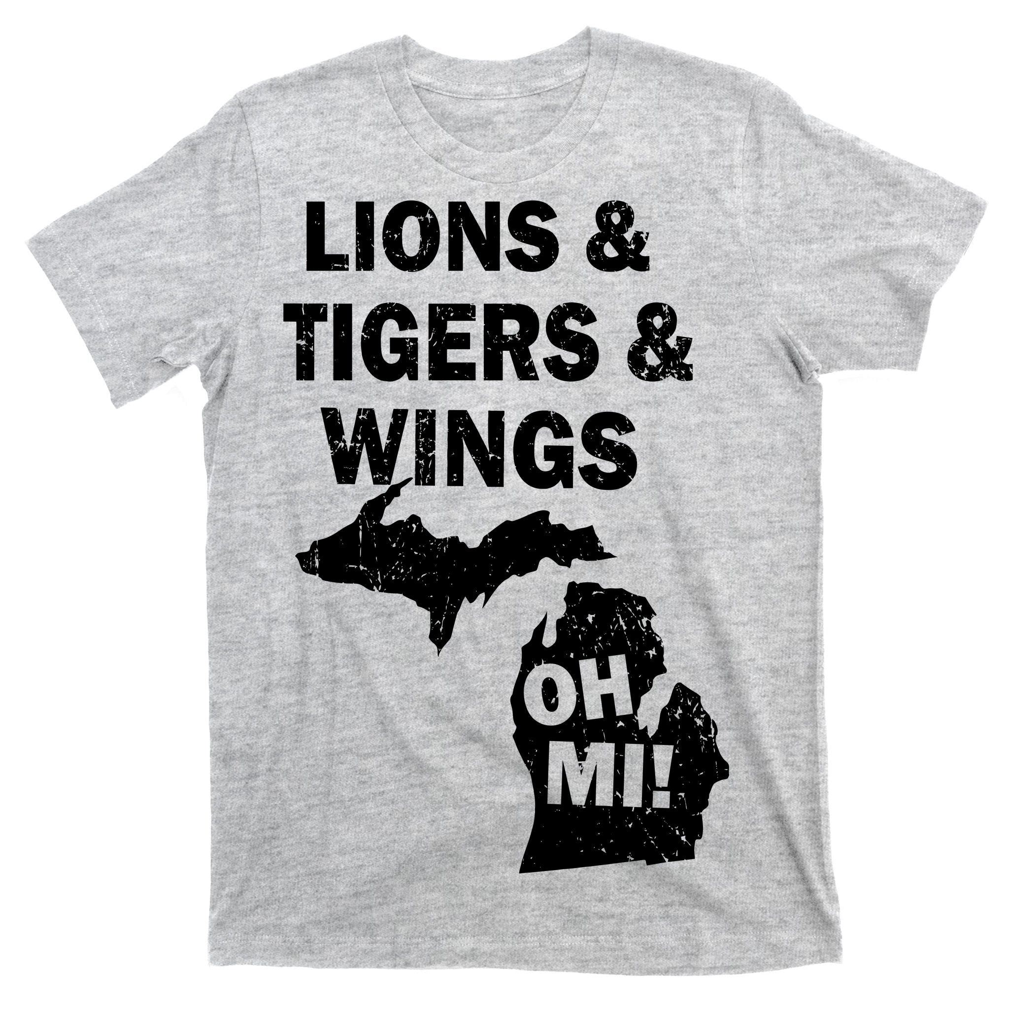 Lions Tigers Wings Oh MI Vintage T-Shirt