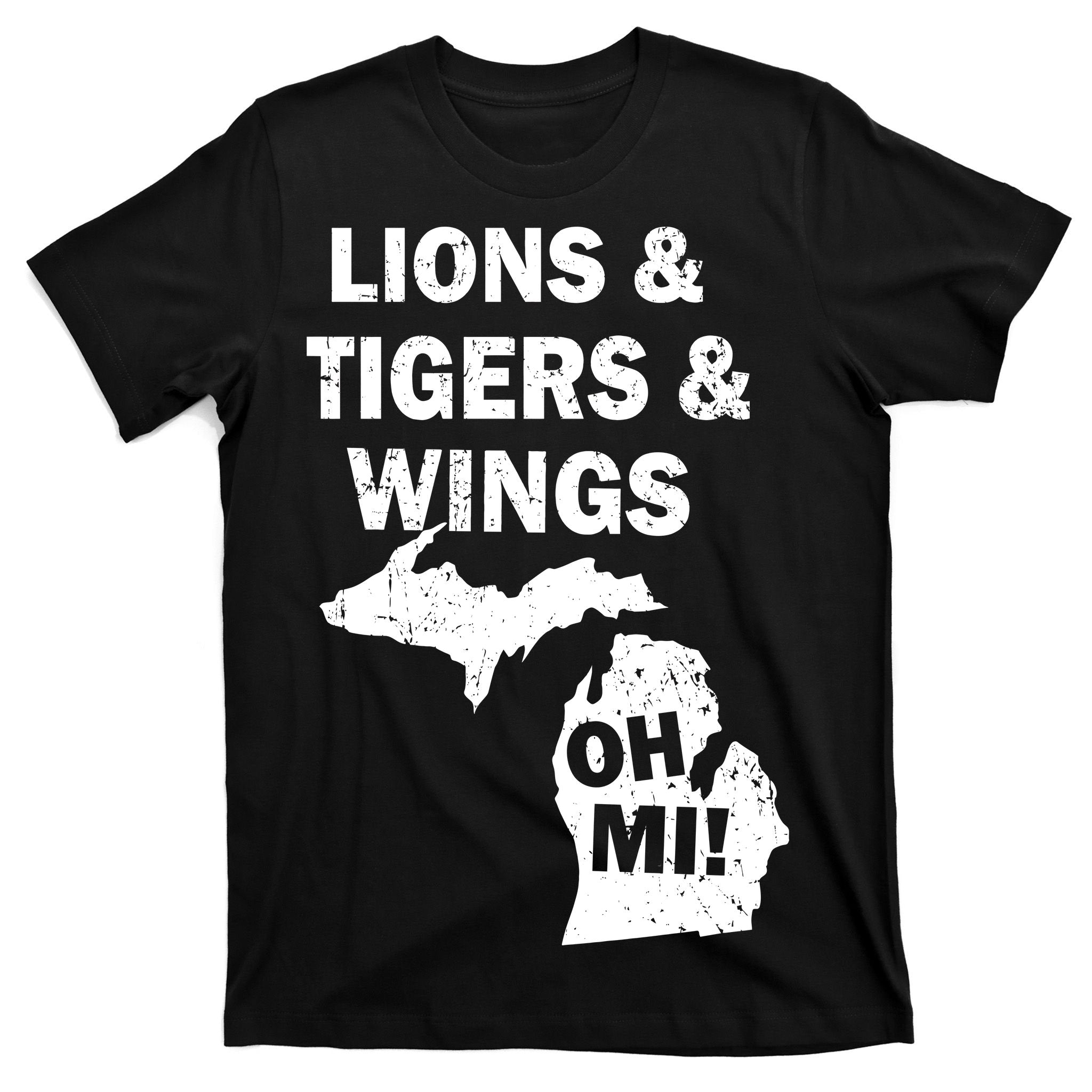 Lions Tigers Wings Oh MI Vintage T-Shirt