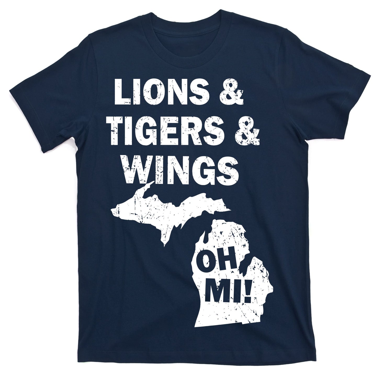 Lions Tigers Wings Oh MI Vintage T-Shirt