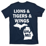 Lions Tigers Wings Oh MI Vintage T-Shirt