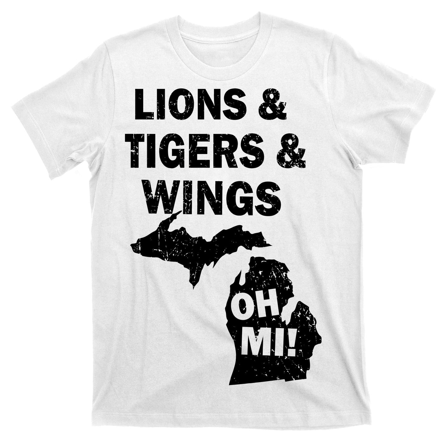 Lions Tigers Wings Oh MI Vintage T-Shirt