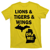 Lions Tigers Wings Oh MI Vintage T-Shirt