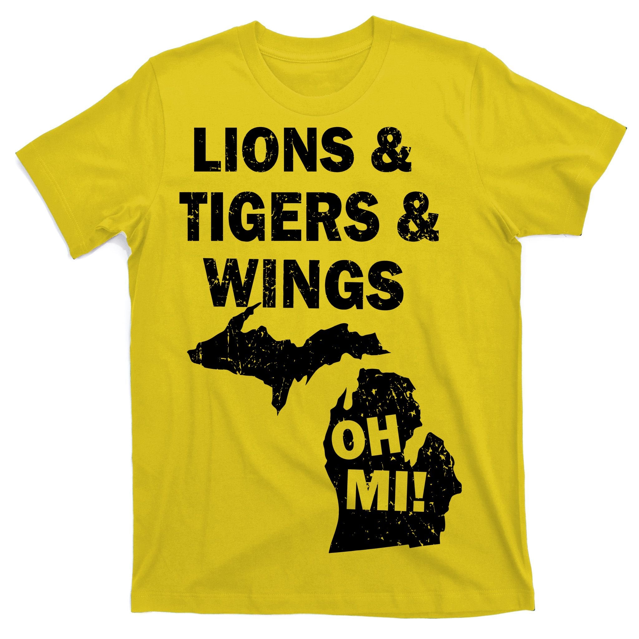 Lions Tigers Wings Oh MI Vintage T-Shirt